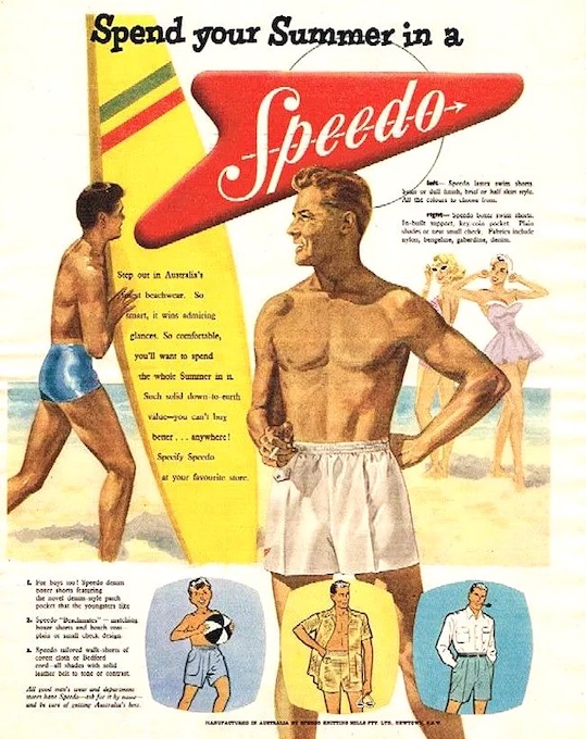 男性水着のヴィンテージ広告